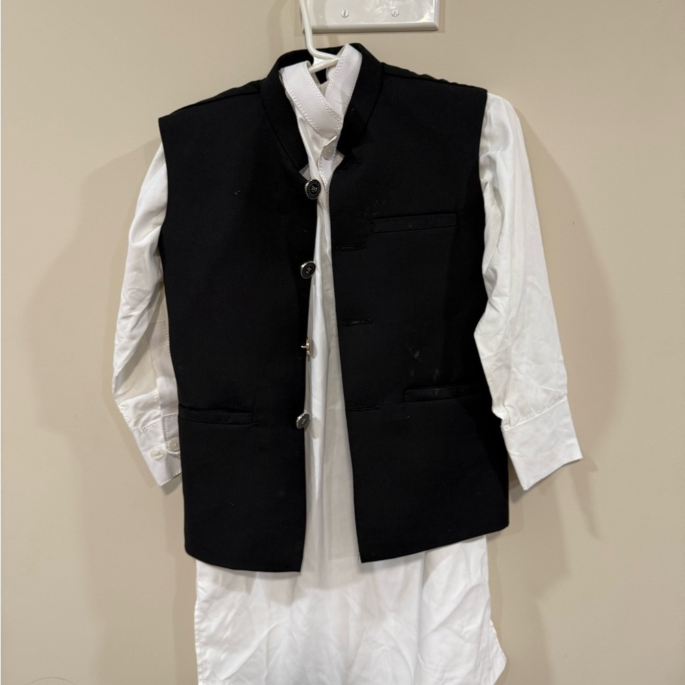 Indian Pakistani 3 piece boys shalwar kurta with waistcoat